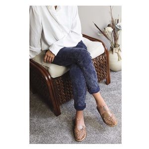 Free People Printed Corduroy Skinny Pants